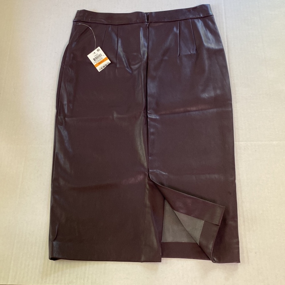 Purple Leather Pencil Skirt - Small - Picture 4 of 4